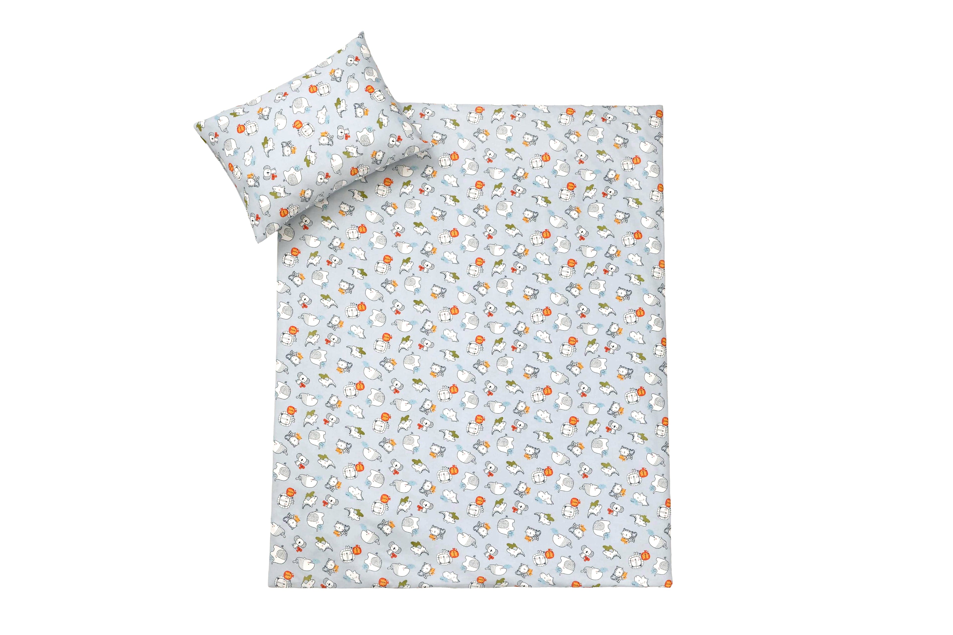 Lenjerie de pat, 2 piese, Little Friends Gray
