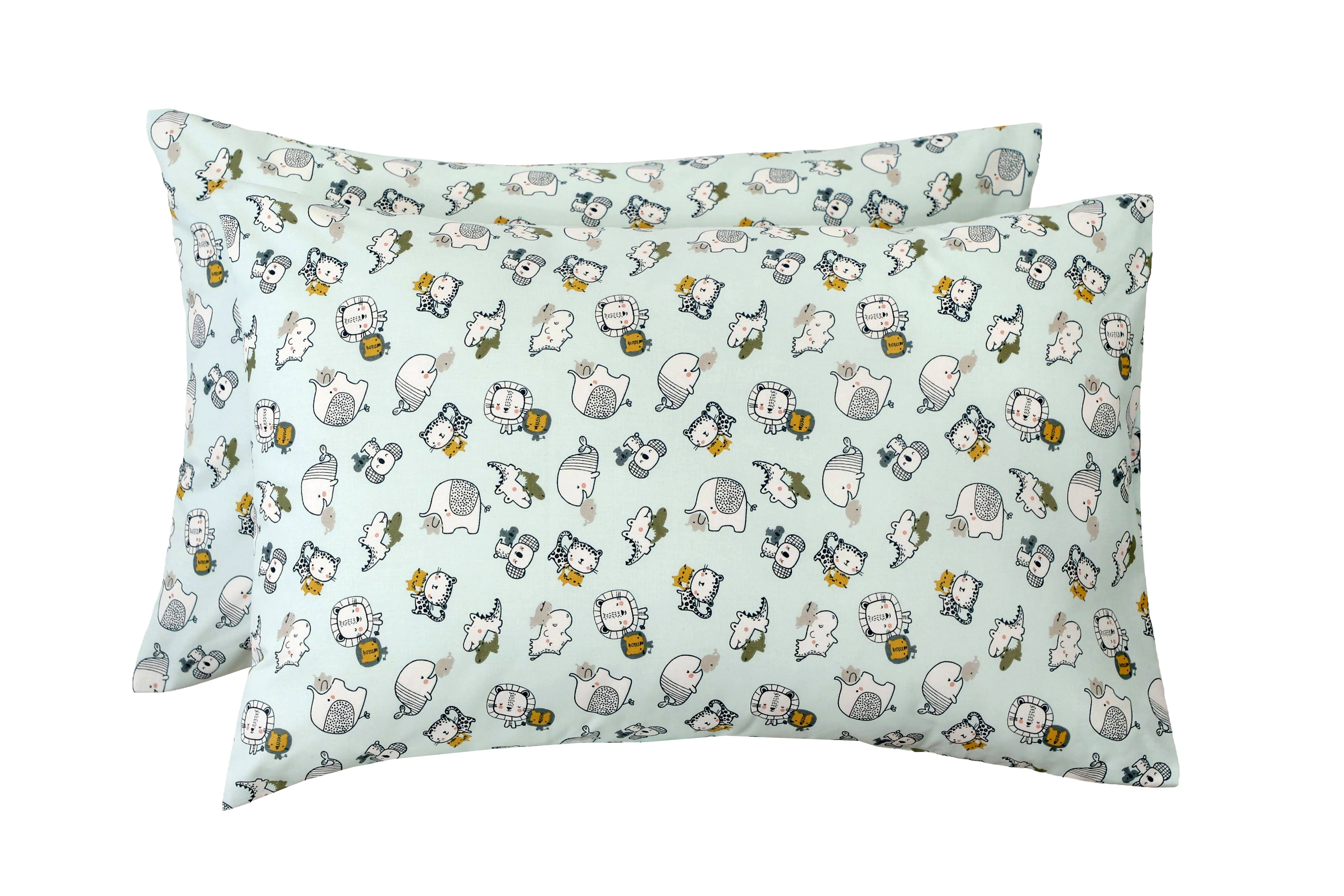 Set 2 fețe de pernă, Little Friends Mint, diverse dimensiuni