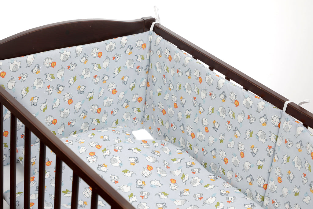 Lenjerie de pat, 7 piese, Little Friends Gray