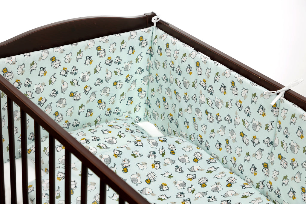 Lenjerie de pat, 7 piese, Little Friends Mint