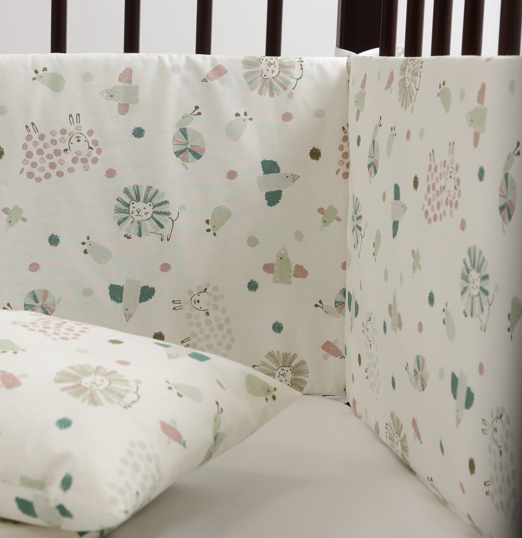 Set protecții pătuț, Safari Pastel Blush
