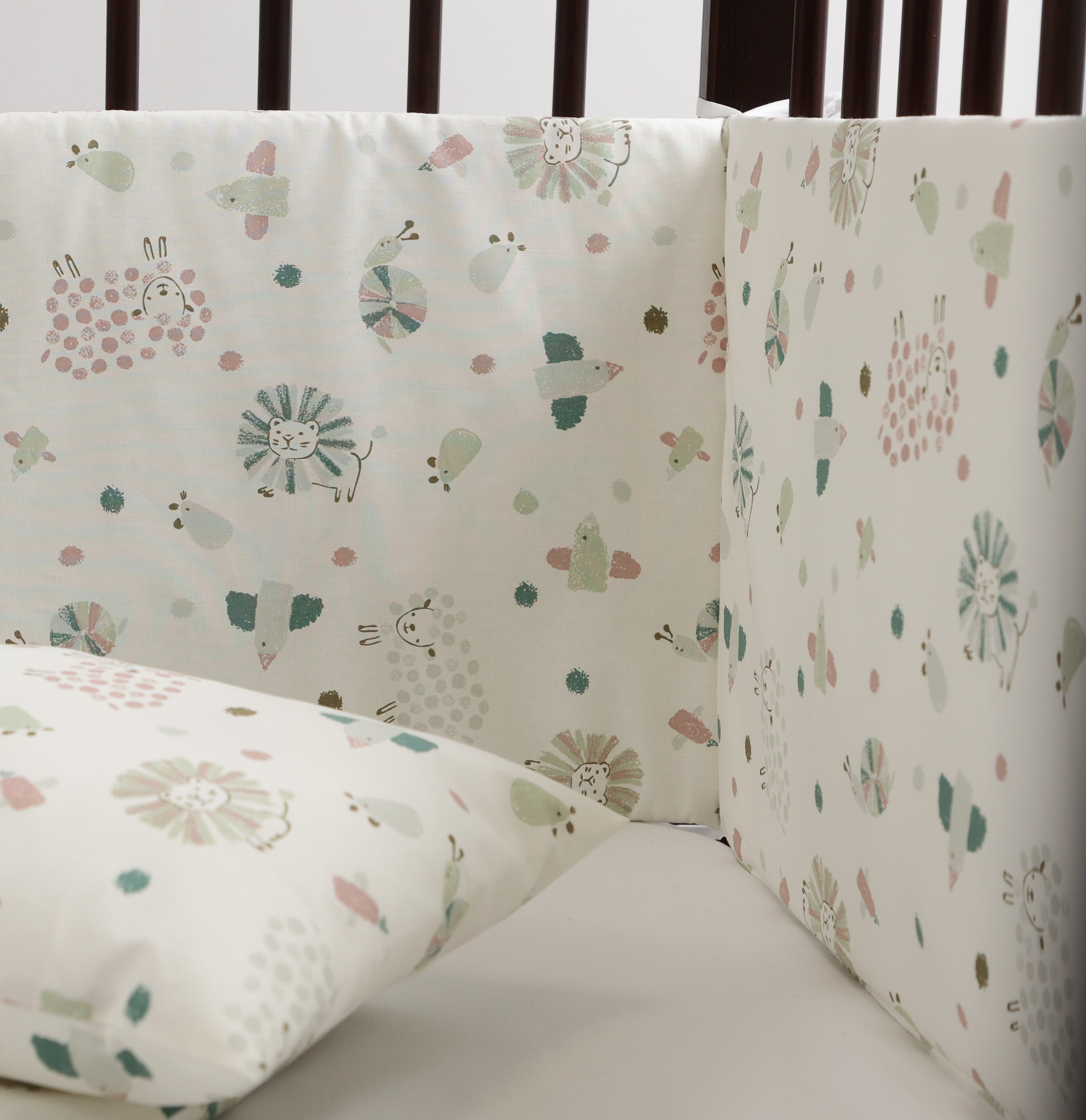 Set protecții pătuț, Safari Pastel Blush