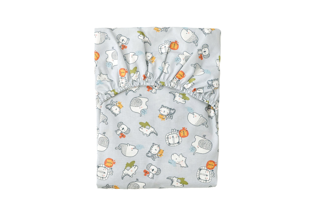 Cearceaf cu elastic, Little Friends Gray