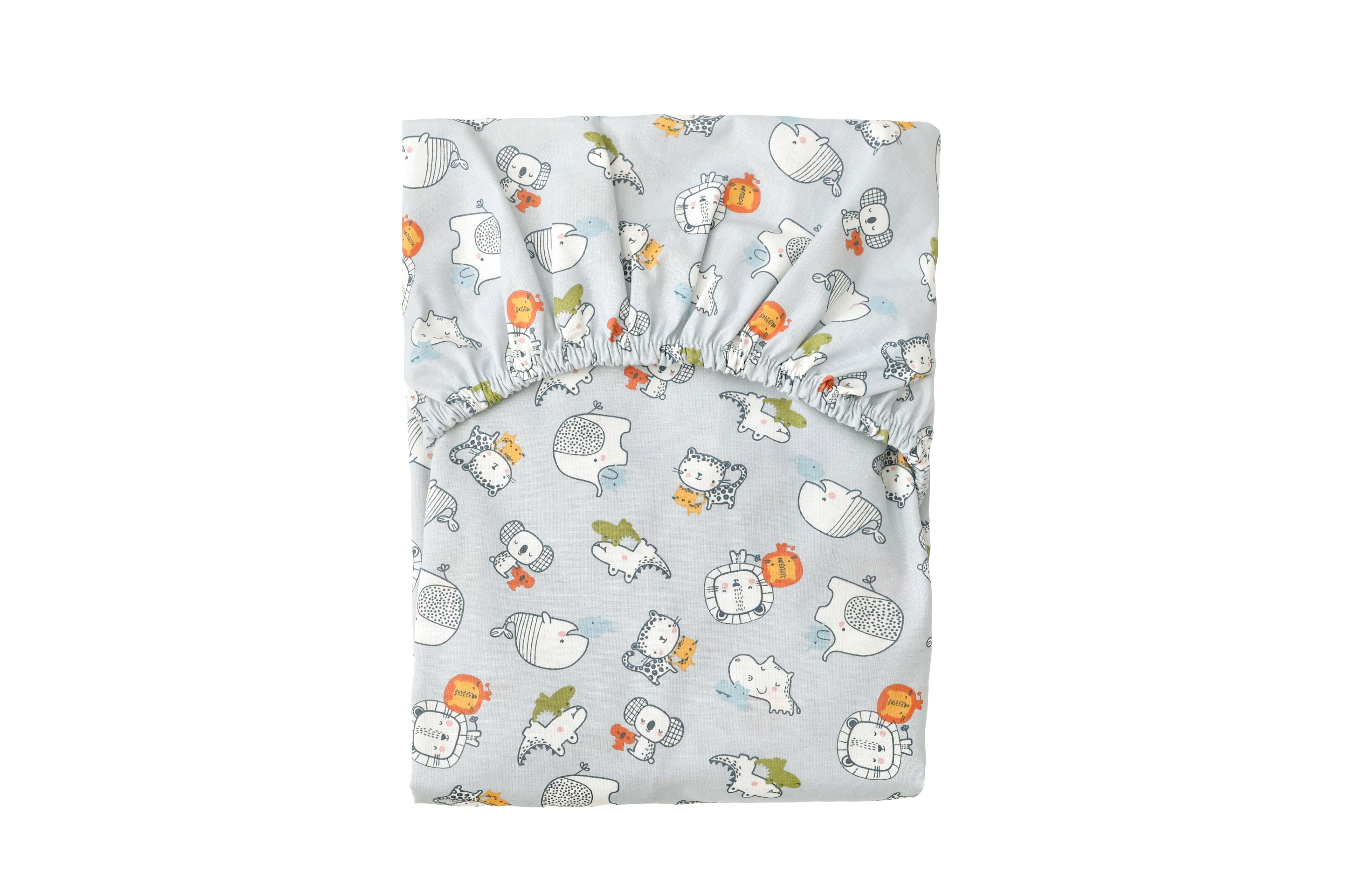 Cearceaf cu elastic, Little Friends Gray