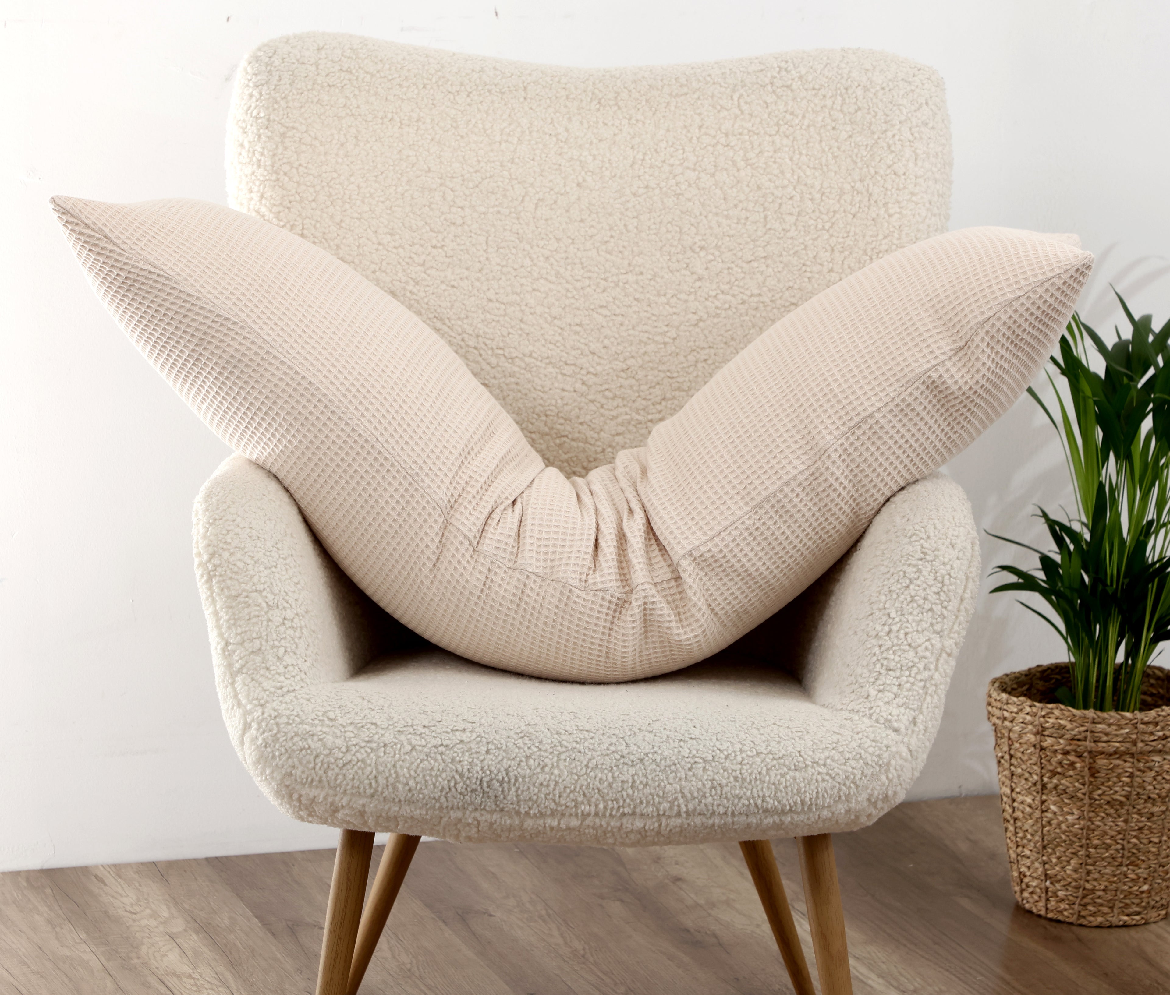 Pernă multifuncțională Long, Pique beige